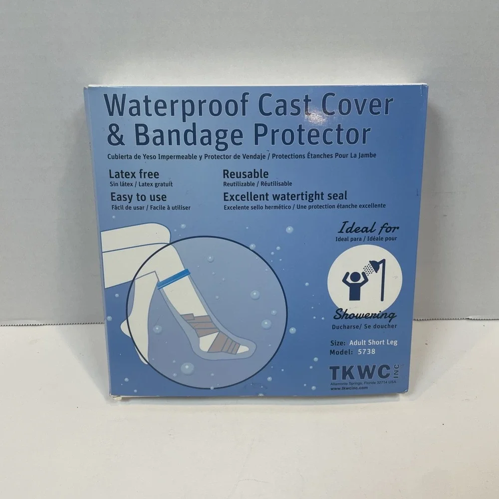 Waterproof Cast Cover Adult Short Leg‎ Bandage Protector Latex Free Reusable